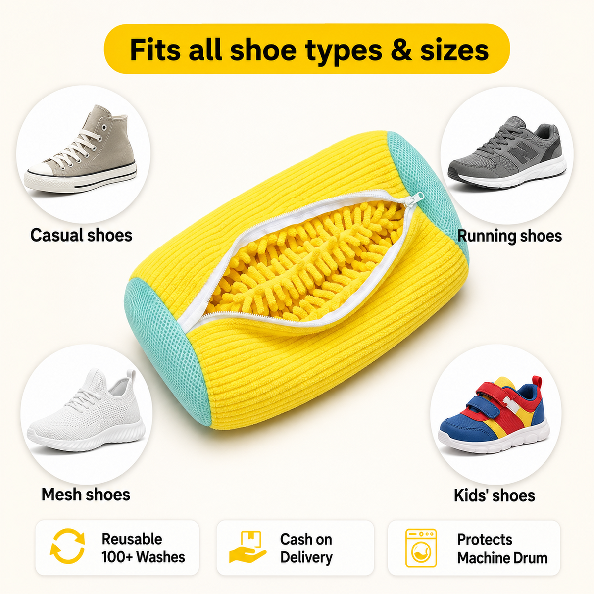 ShoeShield Pro Shoe Washing Bag β Protects Sneakers & Washing Machine