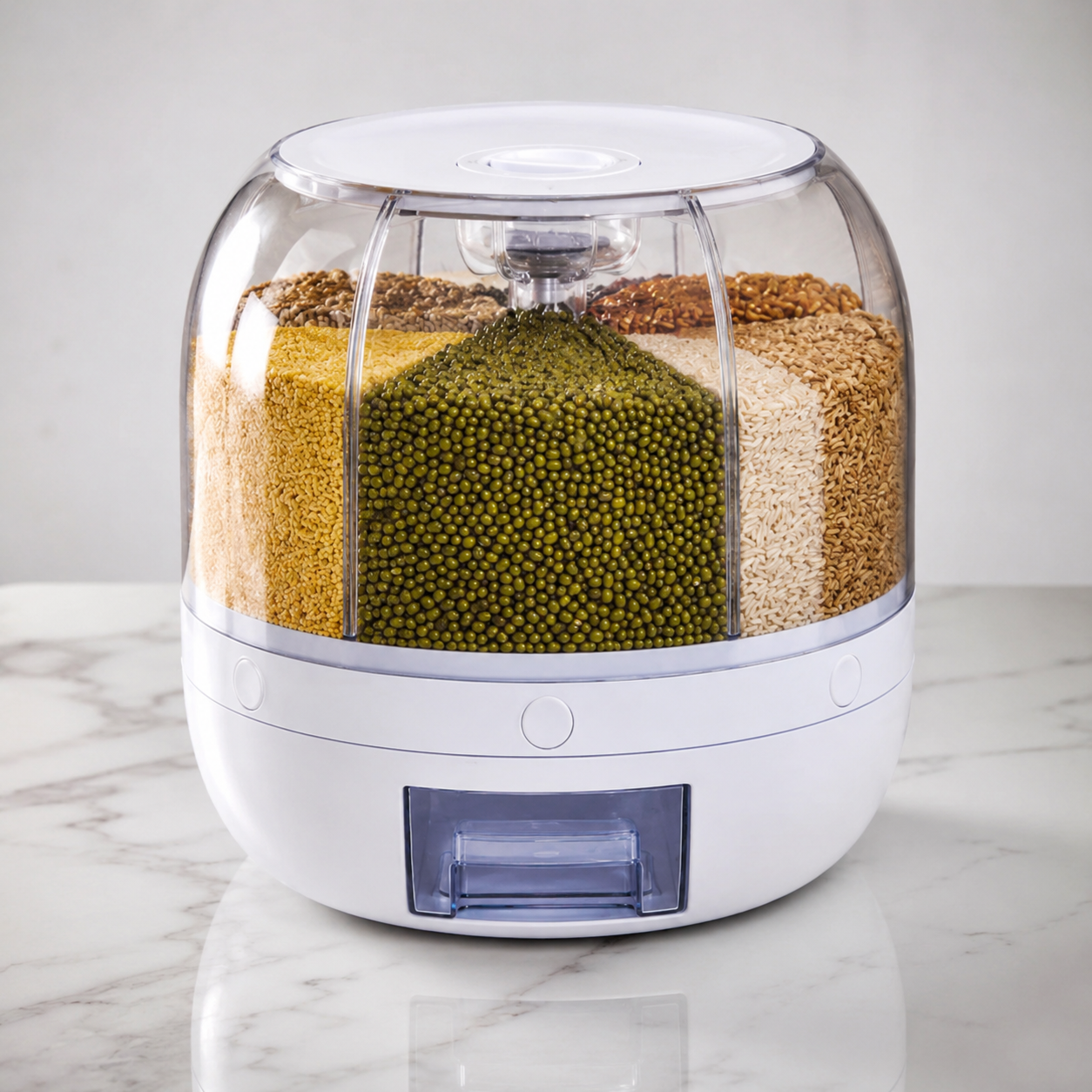 SpinStore 360° — 6-in-1 Rotating Grain Dispenser