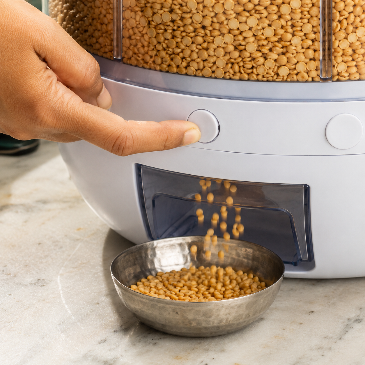 SpinStore 360° — 6-in-1 Rotating Grain Dispenser