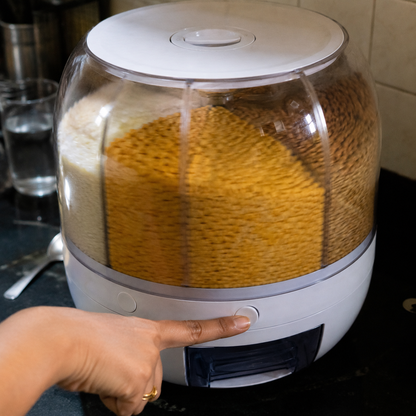 SpinStore 360° — 6-in-1 Rotating Grain Dispenser