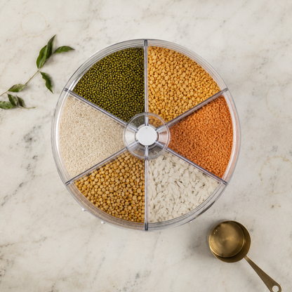 SpinStore 360° — 6-in-1 Rotating Grain Dispenser