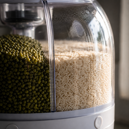 SpinStore 360° — 6-in-1 Rotating Grain Dispenser