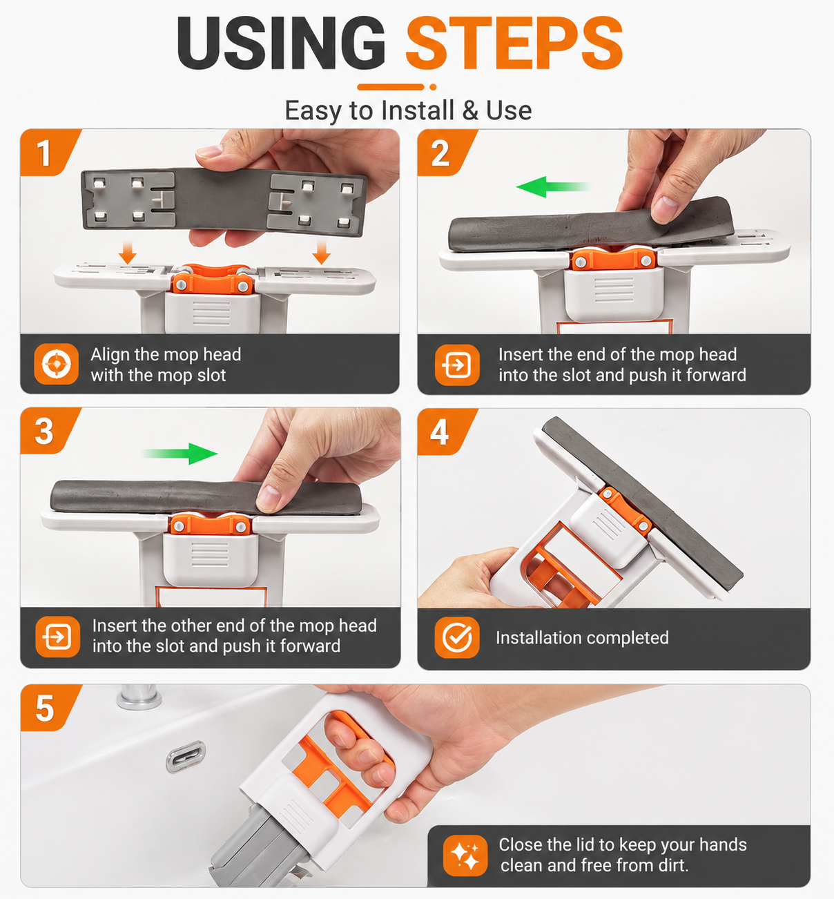 CleanFold Mini Pro Mop – Mess-Free Self-Squeeze Sponge | Foldable Desktop Cleaning Tool for Home, Office & Kitchen
