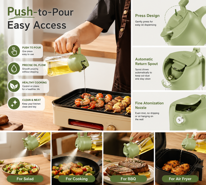 Premium 2-in-1 Glass Oil Sprayer & Dispenser Bottle